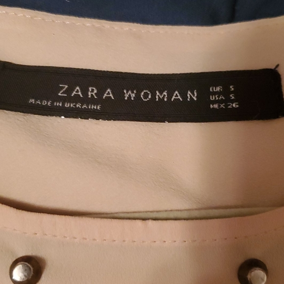 Zara cream tan tunic top size small - Picture 3 of 8